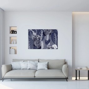 Tablou - Zebre albastre (90x60 cm)