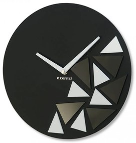 Ceas elegant din sticlă acrilică neagră, 30 cm