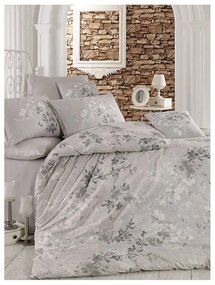 Lenjerie de pat gri din bumbac ranforcé pentru pat de o persoană 140x200 cm Elena – Mijolnir