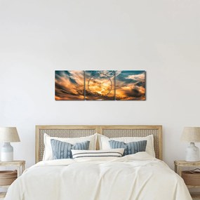 Tablou cu nori (cu ceas) (90x30 cm)