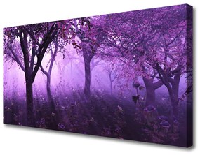Tablou pe panza canvas Copaci Natura violet roz