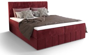 Pat matrimonial Boxspring 140 cm Barack (bordo) ( cu saltea și sp. depozitare). 1046382