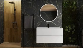Dulap baza suspendat Rune Asger 2 sertare 100 cm alb lucios
