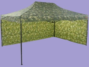 Pavilion de grădină  3x4,5m – din aluminiu, 2 pereţi laterali, Camuflaj