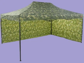 Pavilion de grădină 3x4,5m – din aluminiu, 2 pereţi laterali, Camuflaj