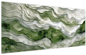 Tablou - Undele verzi și albe (120x50 cm)