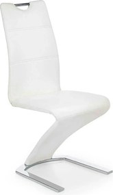 Scaun tapitat K188, alb/crom, piele ecologica/metal, 45X63X101 CM