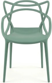 Set de 4 scaune din plastic KATO, verde salvie