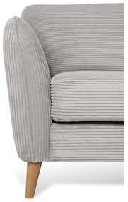 Colțar gri deschis cu tapițerie din catifea reiată (cu colț pe partea dreaptă) Paris – Scandic