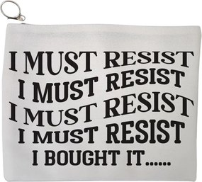 Portfard Cosmetice tip Plic, model I must restist, 23x18 cm, Alb, BEKZ®
