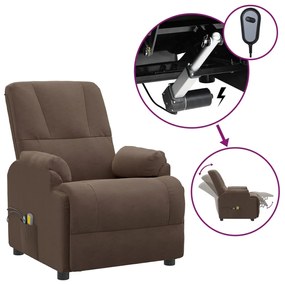 3073836 vidaXL Fotoliu de masaj electric, maro, piele întoarsă ecologică