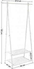 Cuier Haine Tube White, 87.5 x 41 x 155 cm