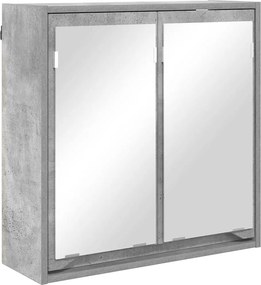 vidaXL Dulap cu oglindă pentru baie Gri din beton 60 x 20 x 60 cm