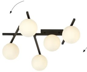 Plafonieră SMART 5xE14/10W/230V negru/alb