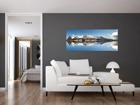 Tablou cu munți și reflectarea lor (120x50 cm)