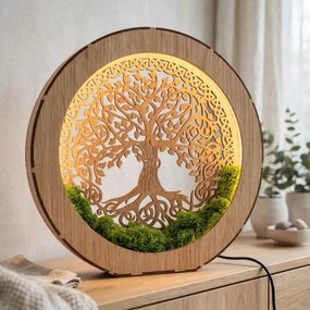 SENTOP | Lampă de masă Arborele Vieții cu mușchi | ZIVENA
