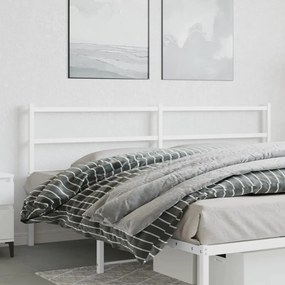 355450 vidaXL Tăblie de pat metalică, alb, 180 cm