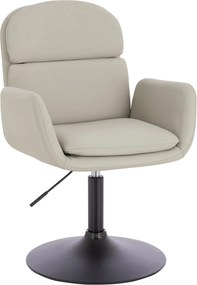 HR480N Scaun Ecru Piele Ecologica Premium Soft cu Bază Neagră