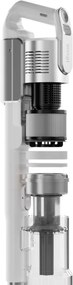 Aspirator vertical Levoit VortexIQ LSV-V221-VEU, 210 W, 0,85 l, 50 min, 3 trepte de putere, Lumina verde la peria NeoSight™, Filtru HEPA cu 5 trepte, Cap rotativ la 180°, Alb/Argintiu