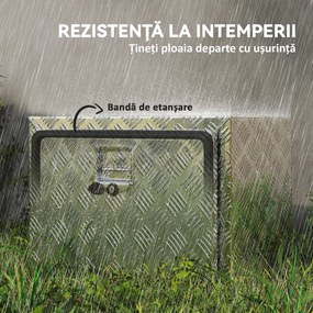 HOMCOM Cutie de Scule din Aluminiu cu Încuietoare și 2 Chei, Box de Depozitare 76L, Rezistentă și Impermeabilă, pentru Pickup Rulote Remorci, 60,9x35,5x40,6cm, Argintiu | Aosom Romania