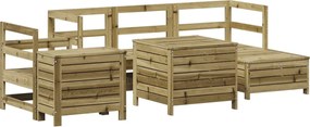 vidaXL Set canapea de grădină, 7 piese, lemn de pin tratat