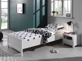 Set Mobilier Cameră Copii ERIK: Pat 90x200 cm și Noptieră, Alb – Vipack