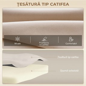 HOMCOM Canapea Pat de 2 Locuri cu Spătar Reglabil pe 5 Nivele și 2 Perne din Material Capitonat, 102x73x81 cm, Negru | Aosom Romania