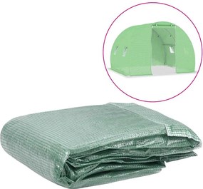 vidaXL Copertină de rezervă pentru seră (9 m²), verde, 200x450x200 cm