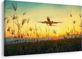 Tablou cu avionul ridicându-se spre zbor (90x60 cm)
