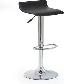 Scaun bar H1, negru/crom, piele ecologica/PVC/otel, 40x39x63/84 cm