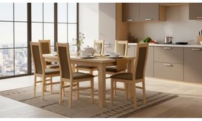 Scaun de dining ZOE stejar/maro