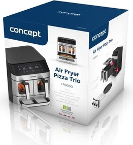 Concept FR9000 - Friteuză cu aer cald PIZZA TRIO 18,5 l 2700W/230V inox/negru