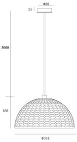 Lustră pe cablu Deko-Light 342143 BASKET 1xE27/40W/230V d. 35 cm