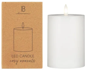 IB Laursen Lumanare pilon LED WARM FLAME SL 10 cm alb