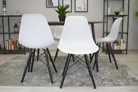 OFERTA Scaun alb OSAKA cu picioare negre calitatea II