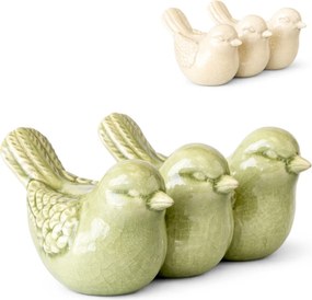 Decoratiune de primavara CRAQUELE PASARI 19,5 cm - mai multe culori Culoare: Verde