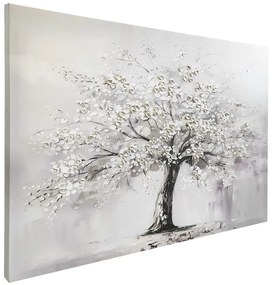 Tablou cu detalii pictate manual 70x100 cm White Tree – Styler