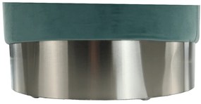 Taburet, catifea Velvet verde-mentol/crom argintiu, DARON