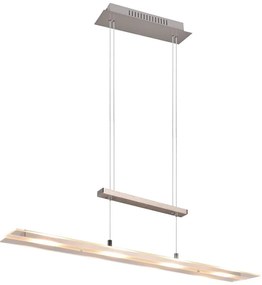 Lustră gri LED cu abajur din sticlă Milos – Trio