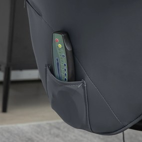 HOMCOM Fotoliu de masaj cu scaun, Scaun ergonomic cu 10 puncte de vibrații, Piele artificială, 76 x 81 x 105 cm, Gri închis | Aosom Romania