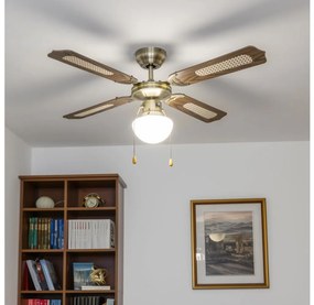 Ventilator de tavan ZEVENTI NAVAGIO 1xE27/60W/230V maro