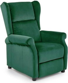 Fotoliu rabatabil AGUSTIN 2, verde inchis/negru, stofa/plastic, 75x92/