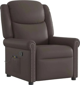 vidaXL Fotoliu de masaj, maro, piele ecologică lucioasă