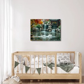 Tablou pe sticlă - iaz asiatic (70x50 cm)