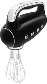 Mixer manual SMEG 50's Style HMF01BLEU, 250 W, 9 viteze, Functie Turbo, Afisaj LED, Timer, Accesorii, Negru