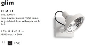 Aplica/ Plafoniera design modern GLIM PL1 BIANCO 200194