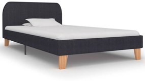 280866 vidaXL Cadru de pat, gri închis, 90 x 200 cm, material textil