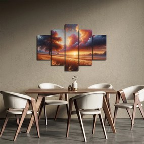 Tablou – Apus de soare pe câmp (150x105 cm)