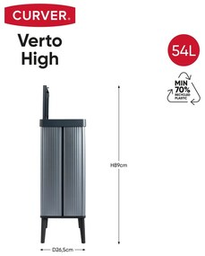 Coș de gunoi roz de reciclat din plastic reciclat 54 l Verto Recycle – Curver