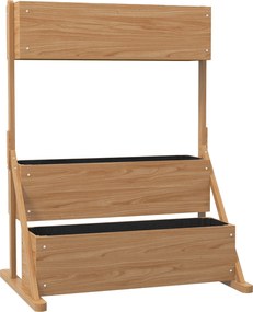 Outsunny Jardinieră pe picioare ridicată 3 niveluri cu inserții de irigare și fetru de drenaj din lemn pentru exterior | Aosom Romania